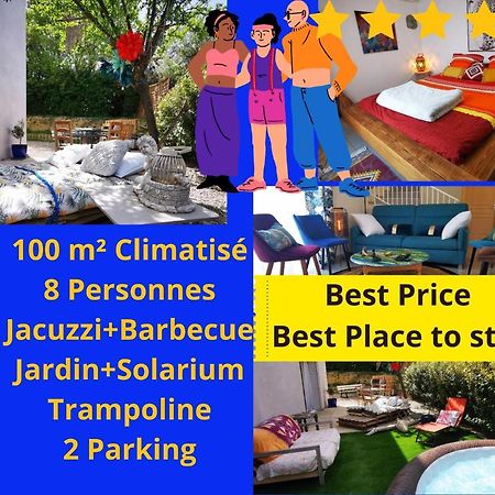 Cool Mediterranean Life 8 People Jacuzzi Barbecue Gametrampoline 2 Parking Villa Beziers Bagian luar foto