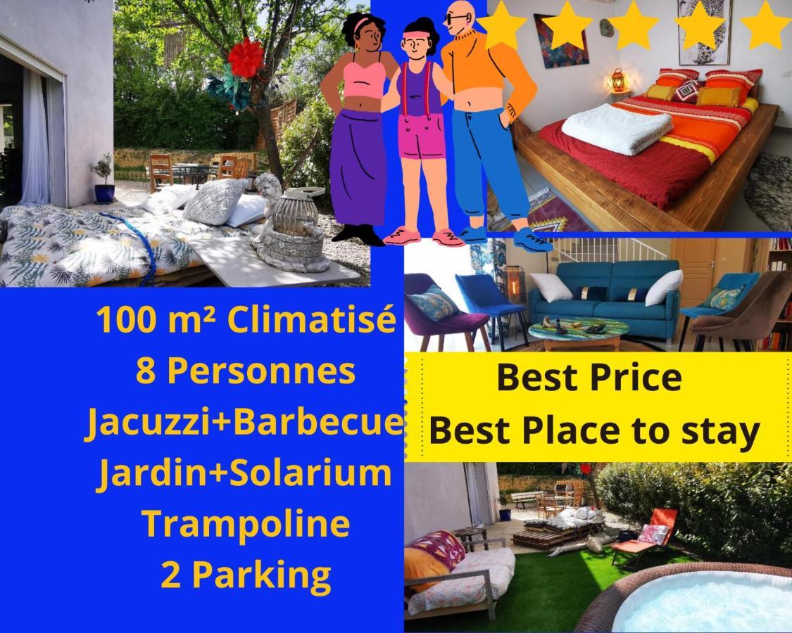 Cool Mediterranean Life 8 People Jacuzzi Barbecue Gametrampoline 2 Parking Villa Beziers Bagian luar foto